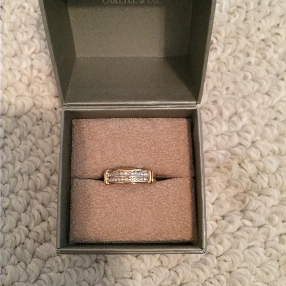 14k yellow gold eternity diamond band